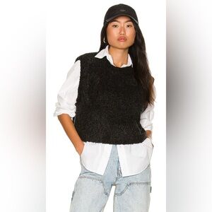 Free People Women’s X Small Margot Vest Sweater Knit Black Gray Combo XS